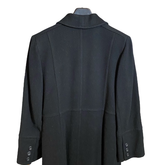 Albert Nipon Studio Women's Wool Long Coat Front Buttons Closure Pockets Black 6 - Picture 5 of 16